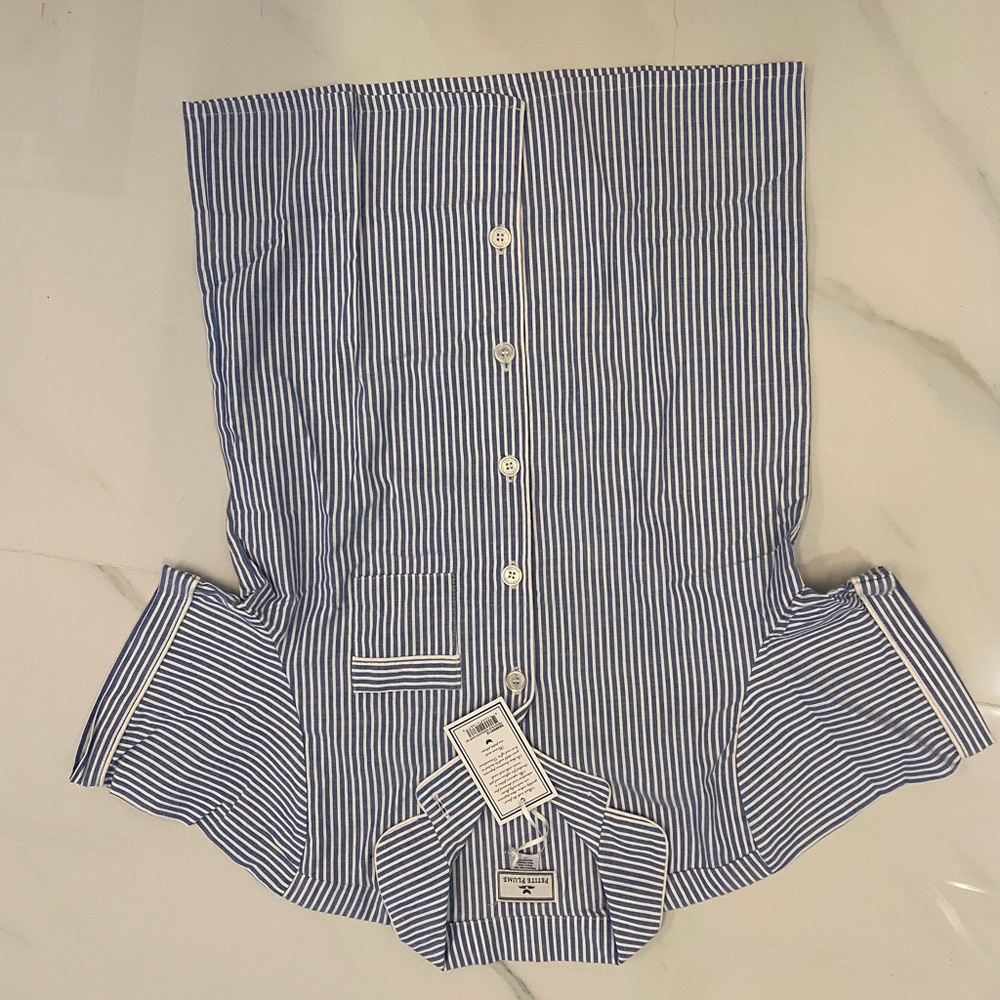J.Crew Kids blue and white stripped pajama set size 12 - Picture 2 of 4